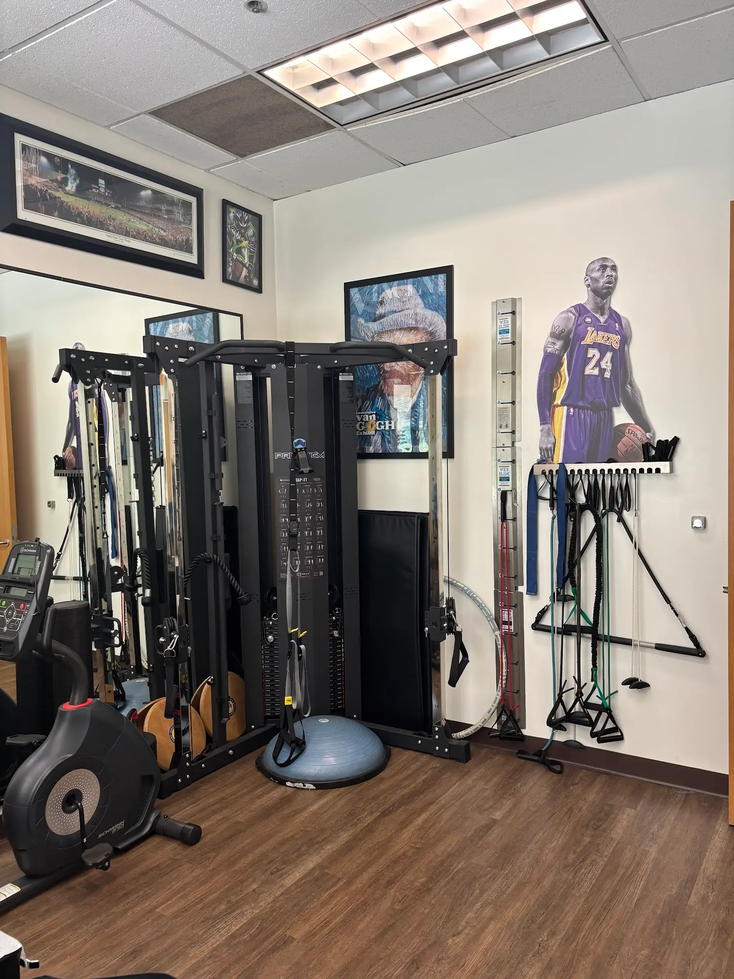Rehab gym with cable machine at the Long Beach clinic